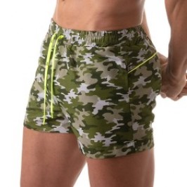 Short de bain de la marque TOF PARIS - Bermuda de bain Iconic Tof Paris - Camouflage Kaki - Ref : TOF209K