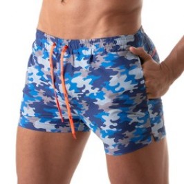 Shorts de baño de la marca TOF PARIS - Shorts de baño Iconic Tof Paris - Camuflaje Azul - Ref : TOF209BU