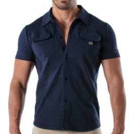 Shirt of the brand TOF PARIS - Tof Paris Patriot Short Sleeve Shirt - Navy Blue - Ref : TOF219BU