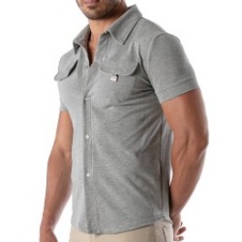 Camicia del marchio TOF PARIS - Camicia a maniche corte Patriot Tof Paris - Grigio - Ref : TOF219G