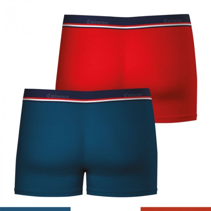 Boxershorts, Shorty der Marke EMINENCE - Set mit 2 Herrenboxershorts Made of France Eminence - rot und blau - Ref : LW01 2310