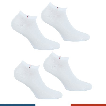 Set of 2 pairs of socks Cotton Combed Made in France Eminence - white