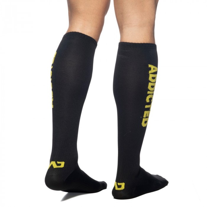 Calcetines de la marca ADDICTED - Calcetines ADDICTED de color amarillo negro - Ref : AD381 C03 