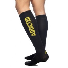 Black-yellow ADDICTED socks