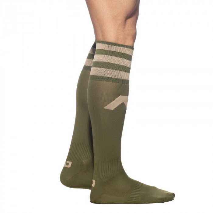 Chaussettes & socquettes de la marque ADDICTED - Chaussettes longues AD - kaki - Ref : AD382 C12