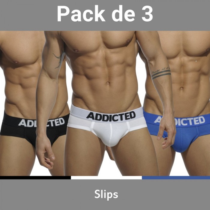 Slip, Tanga de la marque ADDICTED - Lot de 3 slips My Basic - Ref : AD420P