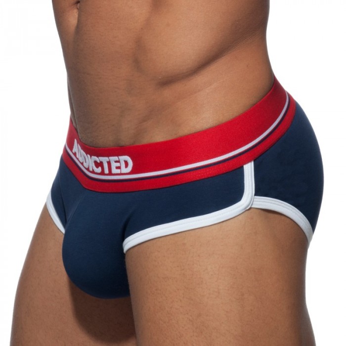 Slip de la marca ADDICTED - Calzoncillos de curva azul - Ref : AD727 C09