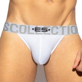 Suspensorios de la marca ES COLLECTION - Recycled rib Jock - blanco - Ref : UN494 C01 