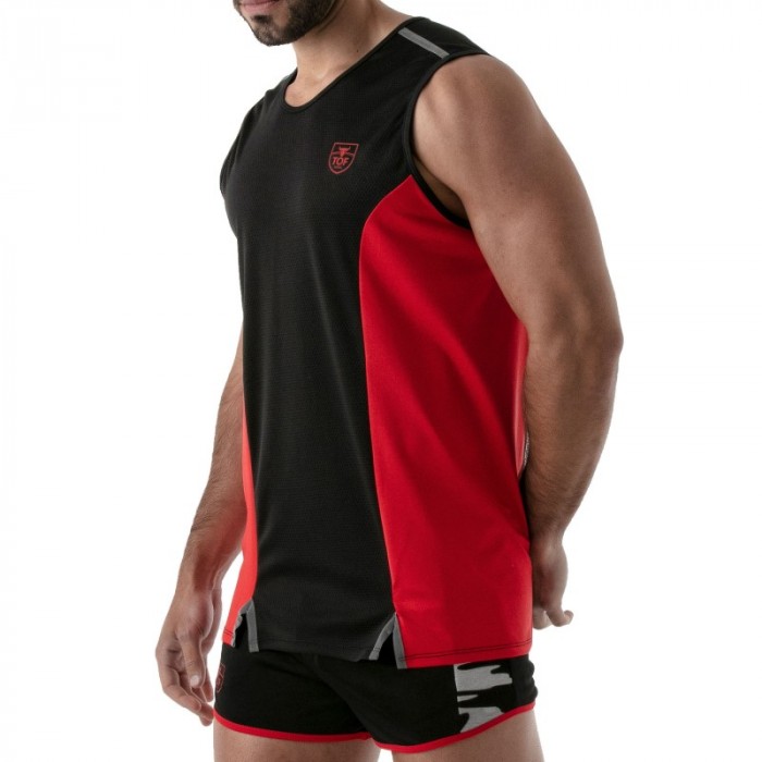 Top of the brand TOF PARIS - Tanktop Total Protection Tof Paris - Black/Red - Ref : TOF142NR