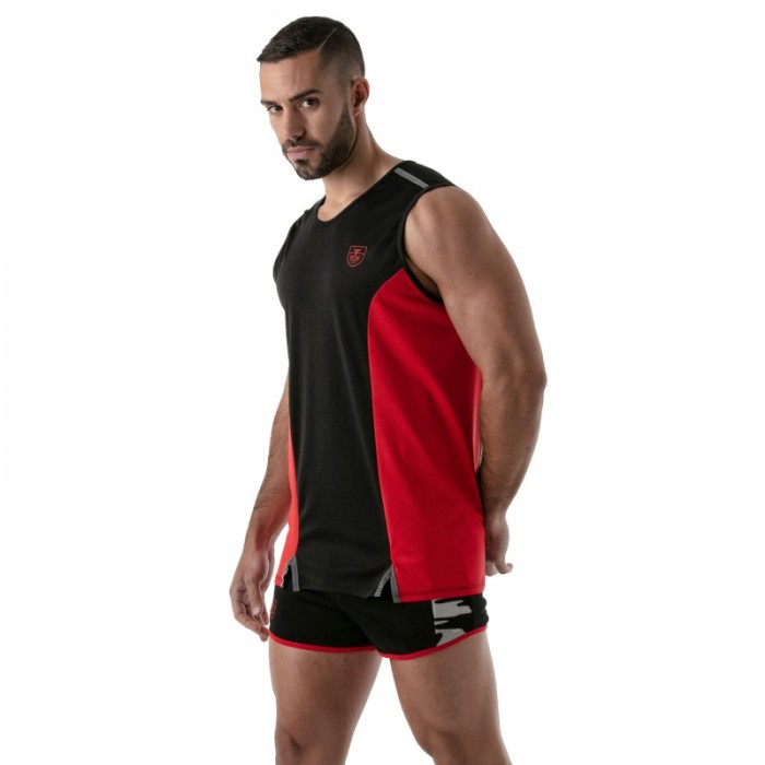 Top of the brand TOF PARIS - Tanktop Total Protection Tof Paris - Black/Red - Ref : TOF142NR