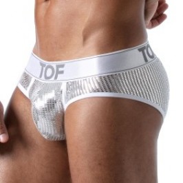 Slip de la marca TOF PARIS - Calzoncillo Star Tof Paris - Plata - Ref : TOF172A