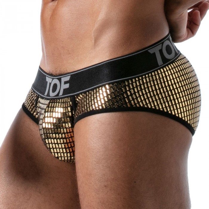 Slip de la marca TOF PARIS - Calzoncillo Star Tof Paris - Oro - Ref : TOF172O