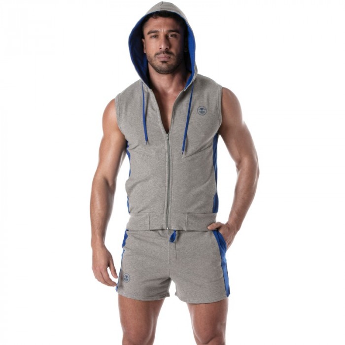 Jacket of the brand TOF PARIS - Zipped Sleeveless Hoodie Tof Paris - Grey - Ref : TOF273G