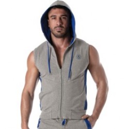 Giacca del marchio TOF PARIS - Felpa con cappuccio zip Tof Paris - Grigio - Ref : TOF273G