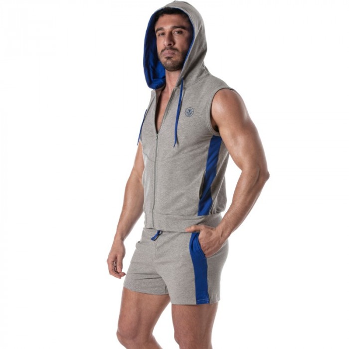 Jacket of the brand TOF PARIS - Zipped Sleeveless Hoodie Tof Paris - Grey - Ref : TOF273G