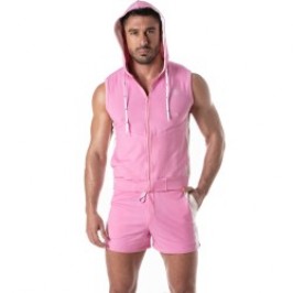 Giacca del marchio TOF PARIS - Felpa con cappuccio zip Tof Paris - Rosa - Ref : TOF273P