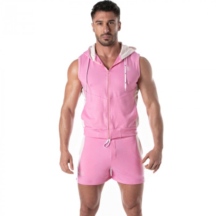 Giacca del marchio TOF PARIS - Felpa con cappuccio zip Tof Paris - Rosa - Ref : TOF273P