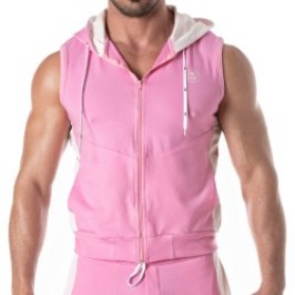 Giacca del marchio TOF PARIS - Felpa con cappuccio zip Tof Paris - Rosa - Ref : TOF273P