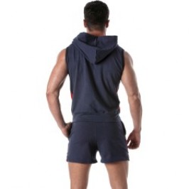 Jacket of the brand TOF PARIS - Zipped Sleeveless Hoodie Tof Paris - Navy Blue - Ref : TOF273BM