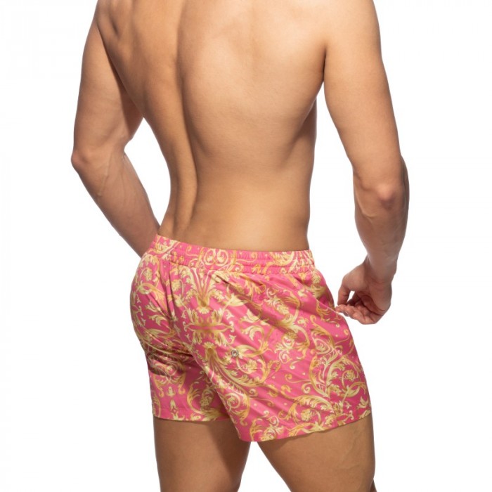 T-Shirt Made In France of the brand ADDICTED - Versailles - pink swim shorts - Ref : ADS205 C05