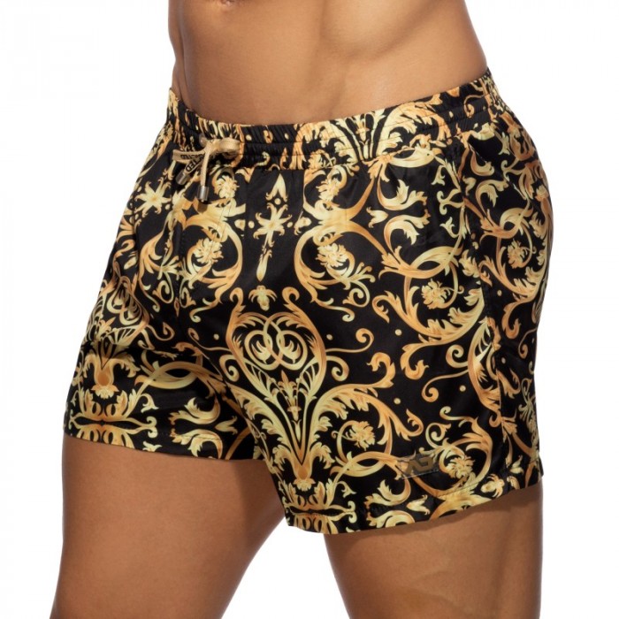 Shorts de baño de la marca ADDICTED - Pantalones cortos de baño negro de Versailles - Ref : ADS205 C10