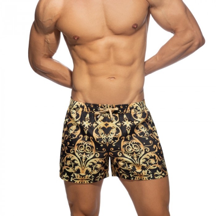 Shorts de baño de la marca ADDICTED - Pantalones cortos de baño negro de Versailles - Ref : ADS205 C10