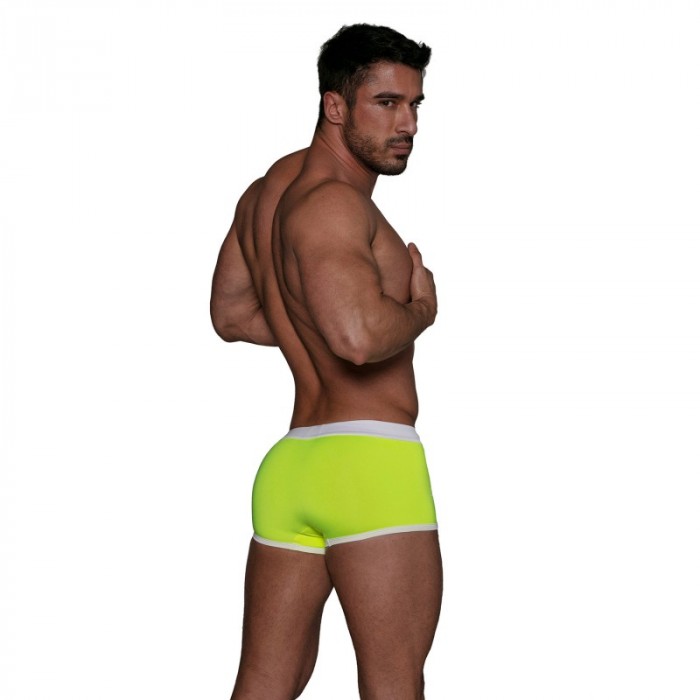 Calzoncillos Boxer, baño Shorty de la marca TOF PARIS - Boxer de baño de cintura baja Neon Tof Paris - Amarillo neón - Ref : TOF