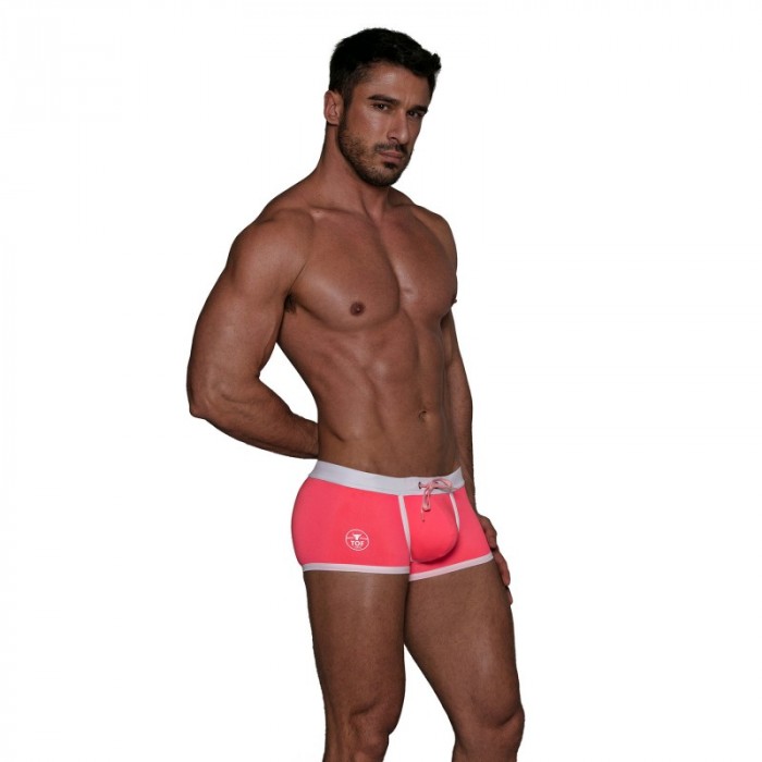 Boxer, shorty de bain de la marque TOF PARIS - Maillot de bain taille basse Neon Tof Paris - Rose fluo - Ref : TOF268P