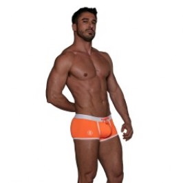 Boxer corti, bagno Shorty del marchio TOF PARIS - Boxer da bagno a vita bassa Neon Tof Paris - Arancione fluo - Ref : TOF268O