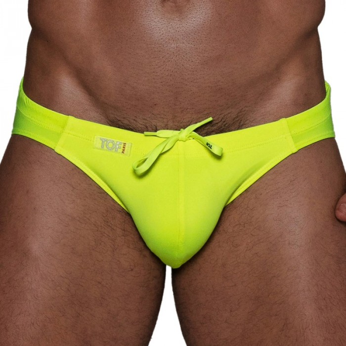 Slip de bain de la marque TOF PARIS - Mini Slip de bain Neon Tof Paris - Jaune fluo - Ref : TOF269JF