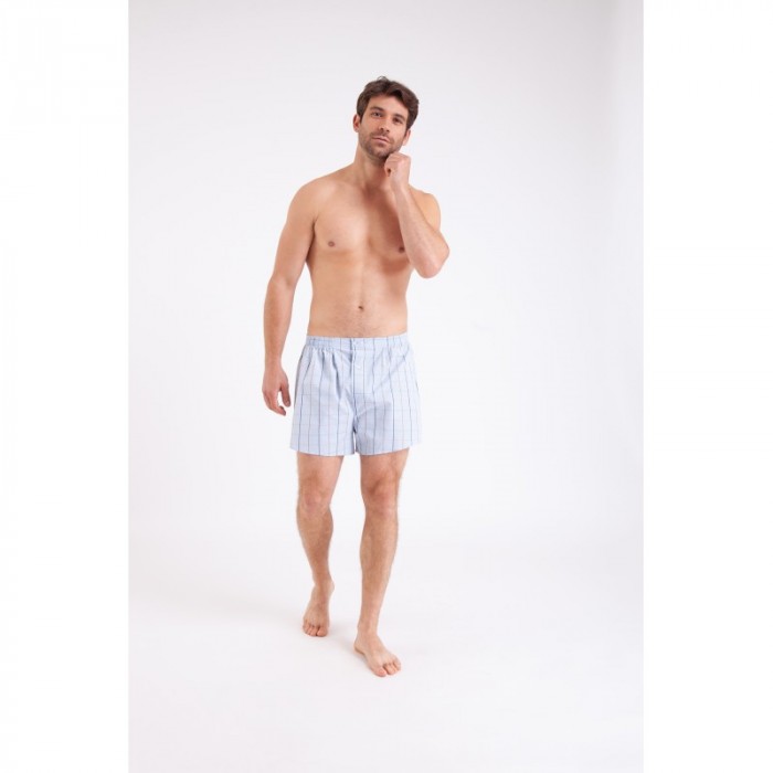 Underpants of the brand EMINENCE - Men s floating underpants Eminence plaid - blue - Ref : 5073 2825