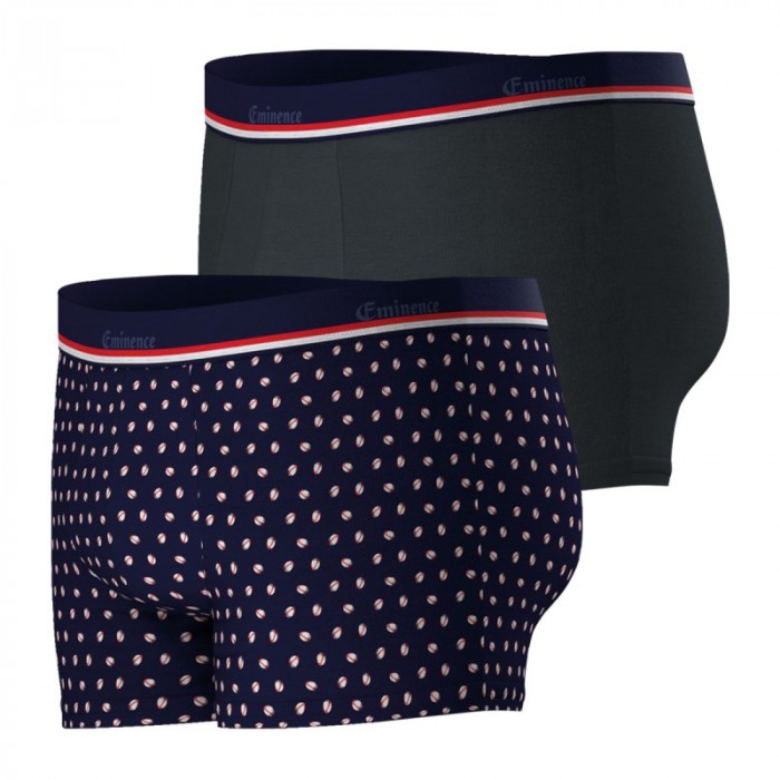 Pantaloncini boxer, Shorty del marchio EMINENCE - Set di 2 boxer Made in France Eminence - navy e grigio - Ref : LV10 2350
