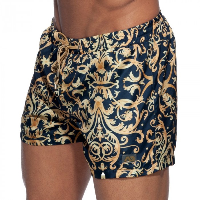 Shorts de baño de la marca ADDICTED - Pantalones cortos de baño azul marino de Versailles - Ref : ADS205 C09