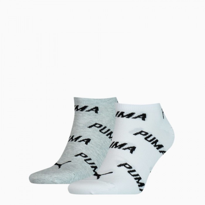 Socken der Marke PUMA - Set von 2 Paar Sneaker Socken mit PUMA Logo - weiß und grau - Ref : 100000953 002