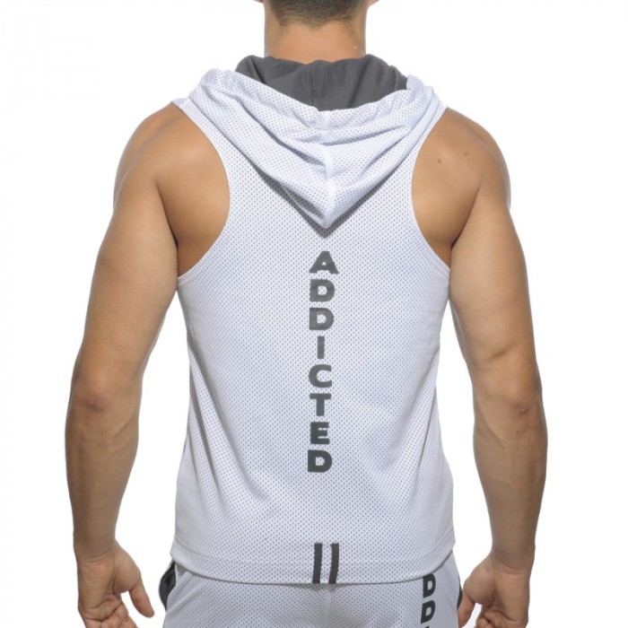 Veste de la marque ADDICTED - Sleeveless loop-mesh hoody - blanc - Ref : AD355 C01