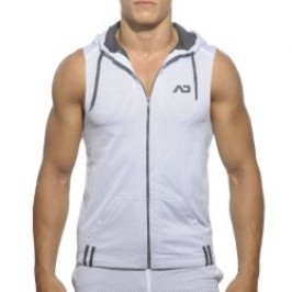 Veste de la marque ADDICTED - Sleeveless loop-mesh hoody - blanc - Ref : AD355 C01