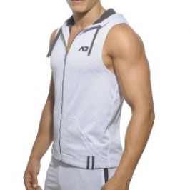 Giacca del marchio ADDICTED - Sleeveless loop-mesh hoody - bianco - Ref : AD355 C01