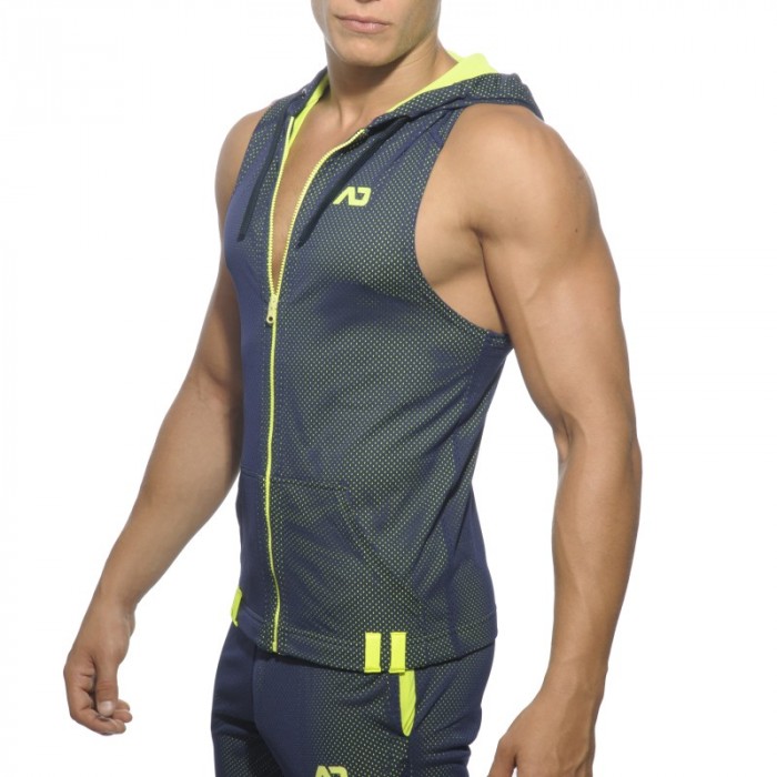 Veste de la marque ADDICTED - Sleeveless loop-mesh hoody - marine - Ref : AD355 C09