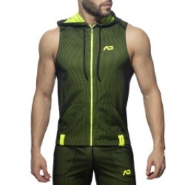 Sleeveless loop-mesh hoody...