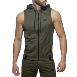 Jacke der Marke ADDICTED - Sleeveless loop-mesh hoody - khaki - Ref : AD355 C12