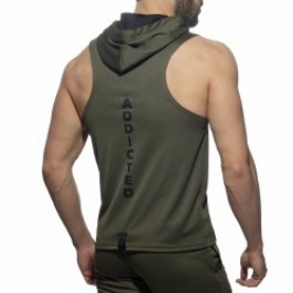 Chaqueta de la marca ADDICTED - Sleeveless loop-mesh hoody - caqui - Ref : AD355 C12