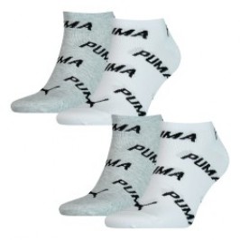 Calcetines de la marca PUMA - Juego de 2 pares de medias Sneaker con logotipo PUMA - blanco y gris - Ref : 100000953 002