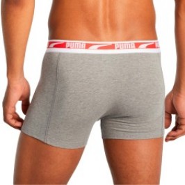 Boxershorts, Shorty der Marke PUMA - PUMA Multi Logo Boxer 2er Set - grau und rot - Ref : 701219366 004