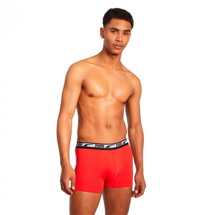 Boxershorts, Shorty der Marke PUMA - PUMA Multi Logo Boxer 2er Set - grau und rot - Ref : 701219366 004