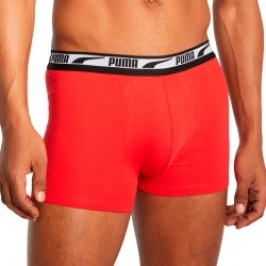 Boxershorts, Shorty der Marke PUMA - PUMA Multi Logo Boxer 2er Set - grau und rot - Ref : 701219366 004