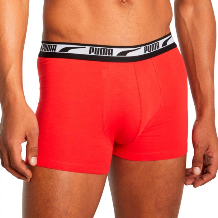 Boxer shorts, Shorty of the brand PUMA - Set of 2 boxers Multi logo PUMA - grey and red - Ref : 701219366 004