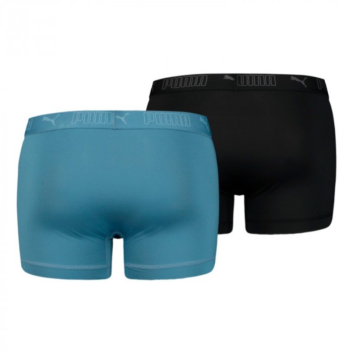 Pantaloncini boxer, Shorty del marchio PUMA - Set di 2 boxer sportivi in microfibra PUMA - blu e nero - Ref : 701210961 008