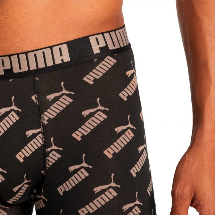 Boxershorts, Shorty der Marke PUMA - Set mit 2 Boxershorts All-Over-Print Logo - schwarz - Ref : 100001512 009