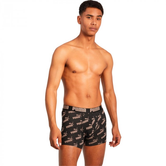 Shorts Boxer, Shorty de la marca PUMA - Juego de 2 boxers All-Over-Print Logo - negro - Ref : 100001512 009