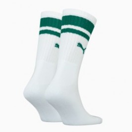 Calcetines de la marca PUMA - Juego de 2 pares de calcetines bajos con rayas verdes tradicionales PUMA - blanco - Ref : 10000095